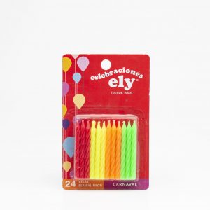 vela Ely espiral neon x 24